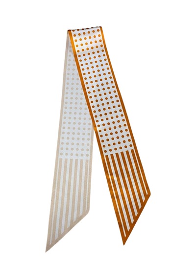 Tarzını Seç Çizgili Asalet Desenli Turuncu Kravat / Eşarp / Fular 105x9 Cm Çizgili Turuncu