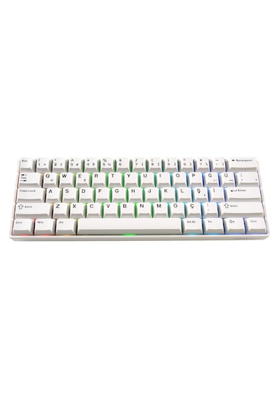 Akko Monsgeek Fun60 Max White Hall Effect Glare Manyetik Switch 8k Hz Argb Kablosuz Hotswap Türkçe Gaming Klavye