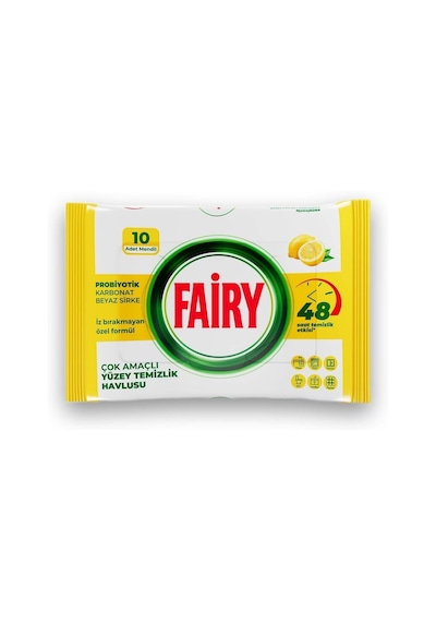 Çok Amaçlı Yüzey Temizlik Havlusu 10 Yaprak Limon Yağlı Beyaz Sirke & Karbonat Belirtilmemiş