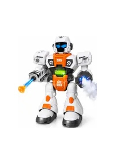 Uzaktan Kumandalı Akıllı Robot Vantuz Ve Su Topu Atabilen Sesli Işıklı Robot Oyuncak - Turuncu