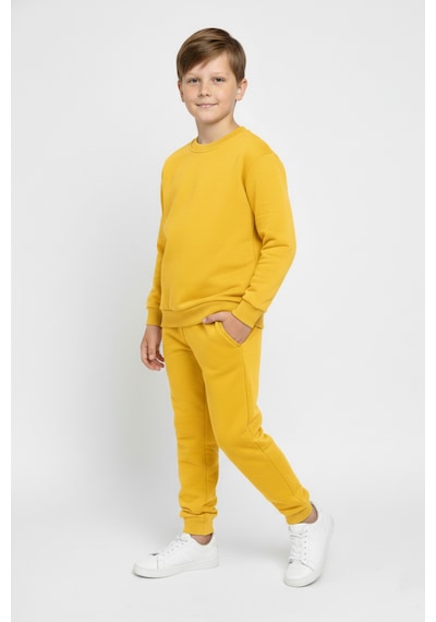 Mnk Baby & Kids Basic Cepli Kız-erkek Mevsimlik Çocuk Eşofman Takımı M00776 sarı