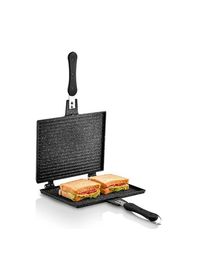 Fms D3001 Büyük Döküm Ocak Üstü El Tost Makinesi Siyah 20x26cm