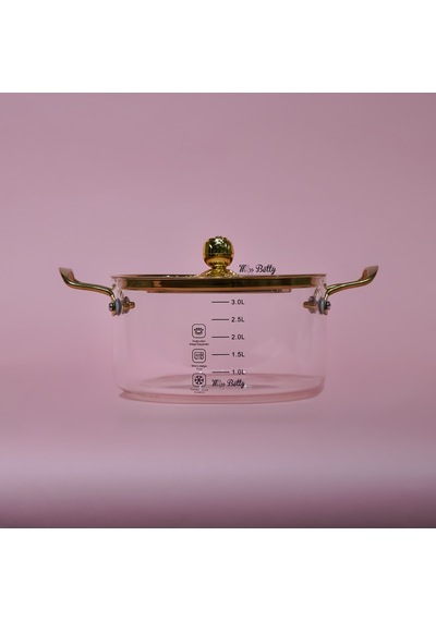 Rose Deluxe Cam Tencere 3,5 Lt Şeffaf