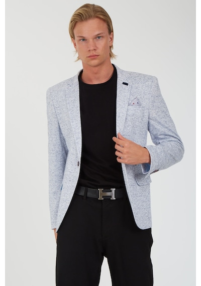 Sposo 5106 Dar Kalıp Yarım Astarlı Beyaz Erkek Blazer Ceket Beyaz