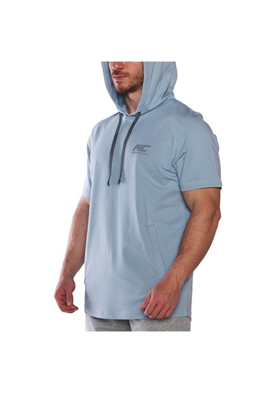 Musclecloth Mc-x Kapüşonlu Kısa Kollu Sweatshirt Açık Mavi