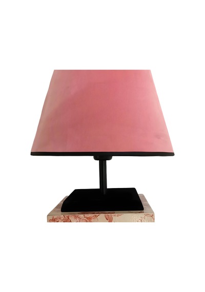 Dacy Çiçek Baskılı Polyester Abajur Pembe