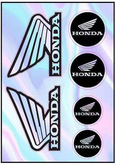 Motosiklet Honda Uyumlu Hologram Çoklu Sticker 02 Diğer