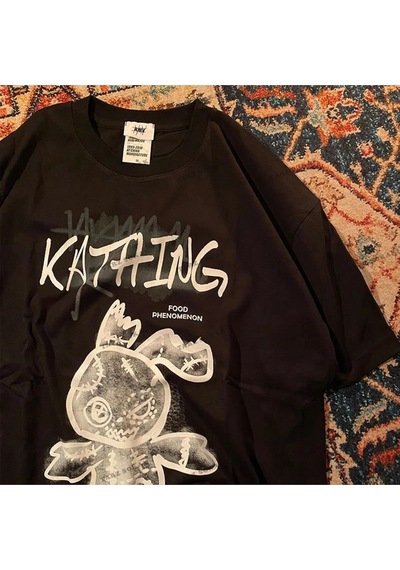Adrift Y2k Unisex Harajuka Anime Retro Kawai Kuromi T-shirt Kod Rertr Startmore 6677 Siyah