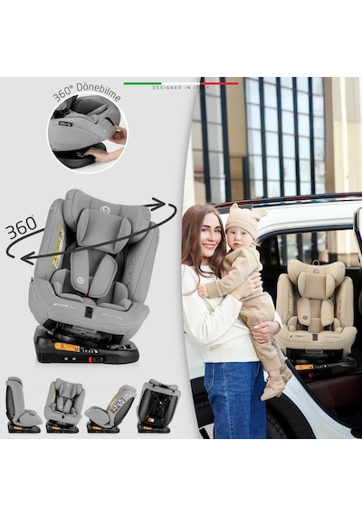Elele Modenafix 2 360 Dönen I-size Oto Koltuğu İsofix 40-150 Cm 0-36 Kg Bej