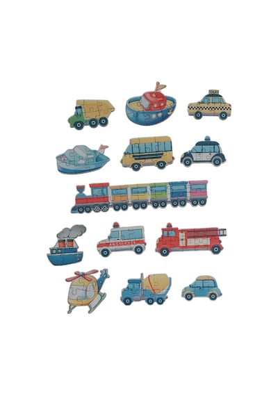 Araçlar Vehicles / 13 Adet Puzzle Yapboz Puzzle / 82 Parça