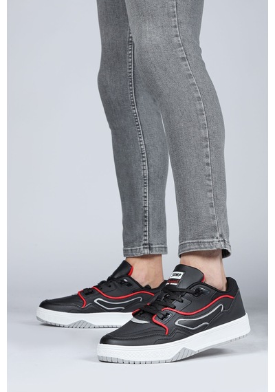 Jump 28520 Siyah -  Beyaz Erkek Sneaker Günlük Spor Ayakkabı Siyah - Beyaz - Gri