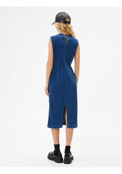 Koton Midi Kot Elbise Kolsuz Slim Fit Bisiklet Yaka Yırtmaç Detaylı Pamuklu Orta İndigo 4wal80004md İndigo Koton Midi Kot Elbise Kolsuz Slim Fit Bisiklet Yaka Yırtmaç Detaylı Pamuklu Orta İndigo 4wal80004md İndigo