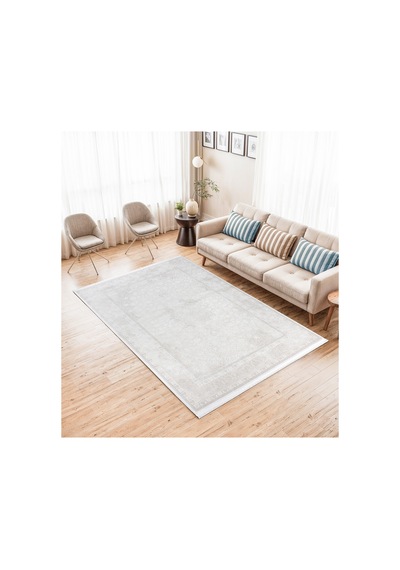 Badelya Home Krem 7135 Modern Doğal Taban Saçaklı Salon Koridor Mutfak Çocuk Oturma Odası Halı Yolluk 7135-krem