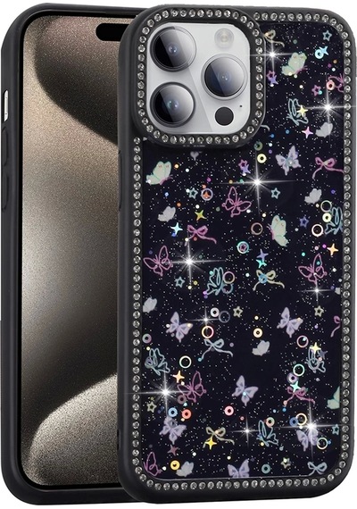 Apple  Uyumlu iPhone 14 Pro Kılıf Taşlı Ve Simli Tasarım Zore Azra Kapak
