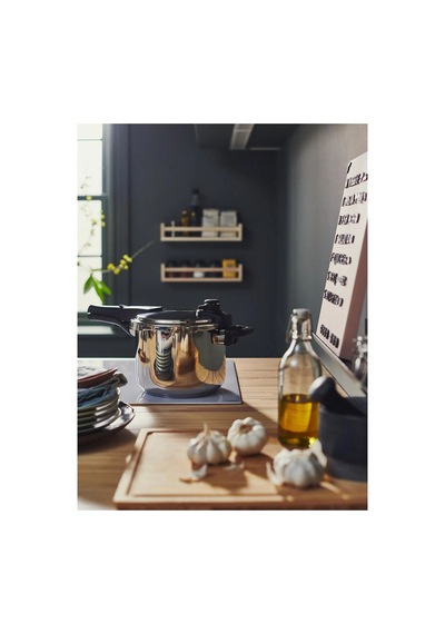 Ikea 365+ Düdüklü Tencere 6 L 22 Cm Krom - Siyah 1 Parça Gümüş - Siyah