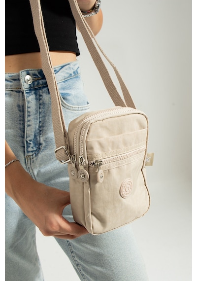 M 227 Mega Bag Krinkıl Kumaş Unisex Küçük Omuz Çantası, Telefonluk Çok Renkli Yavruağzı