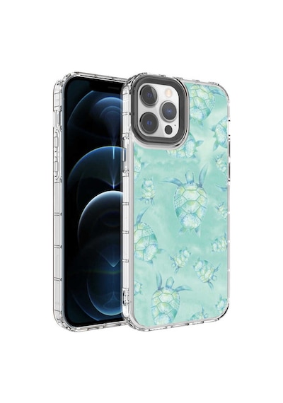 Apple  Uyumlu iPhone 12 Pro Max Kılıf Kamera Korumalı Renkli Desenli Sert Silikon Korn Kapak