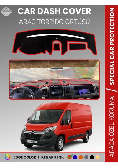 Cıtroen Jumper X290 Kasa 2014-2024 Torpido Örtüsü Ön Göğüs Koruma Araca Özel Çatlamayı Önler - 417 Stiloto