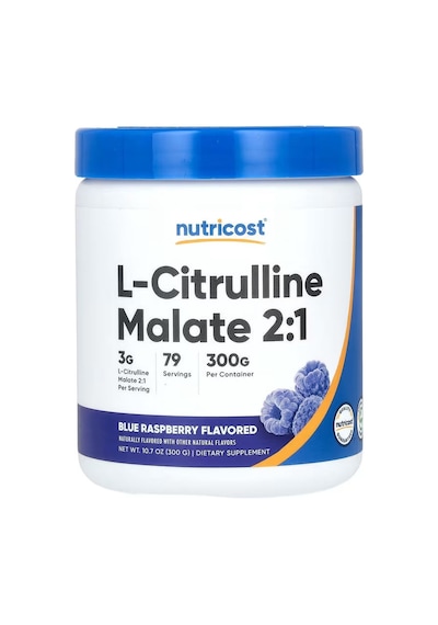 Nutricost, L-citrulline Malate Nitric Oxide Muscle Recovery 2:1 Blue Raspberry 300 G