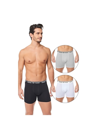 Seher Yıldızı 3'Lü Paket Erkek Boxer Pamuk Likralı Şort Boxer