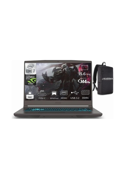 MSI Thın 15 B12uc1479xtrk46 İ7-12650H 32 GB 1 TB SSD RTX3050 15.6" W11P Dizüstü Bilgisayar