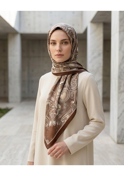 Moda Nuda Heritage Gazel Şal Kahverengi - Zarif Seçim