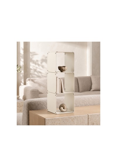 Node 3'lü Modüler Metal Tezgah Üstü Mutfak Rafı Ve Kahve Köşesi Standı 49x16 Cm Krem - 943947129 Krem