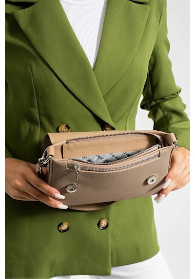 Just Polo Kadın Günlük Kullanıma Uygun Su Geçirmez Şık El Ve Omuz Çantası Shopper Ebat: 23 X 14 Cm Vizon