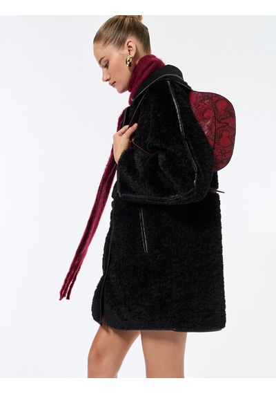 Koton Bonded Kaban Oversize Peluş Düğmeli Cepli Kruvaze Uzun Kollu Siyah 6wak00071ew Siyah Koton Bonded Kaban Oversize Peluş Düğmeli Cepli Kruvaze Uzun Kollu Siyah 6wak00071ew Siyah