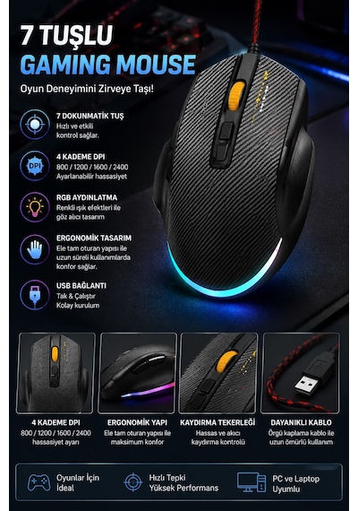Asus Proart P16'' Uyumlu Gaming Set 5'li Oyuncu Paketi Diğer