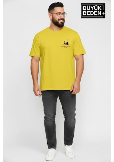 Superlife Erkek Büyük Beden Yelken Baskılı 3xl-6xl Bisiklet Yaka Tshırt Spr26bts510-11 Sarı Superlife Erkek Büyük Beden Yelken Baskılı 3xl-6xl Bisiklet Yaka Tshırt Spr26bts510-11 Sarı