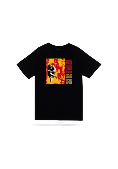 Stoned&Fame Guns N Roses Baskılı Unisex %100 Pamuk T-shirt SIYAH
