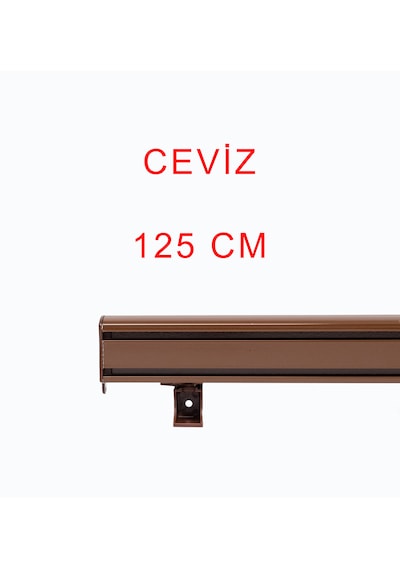 Ceviz Dekoratif Perde Alüminyum Dekoratif Ray Kornişi 125 Cm