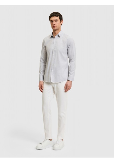 Cacharel Gri Slim Fit Pamuk Karışımlı Gömlek