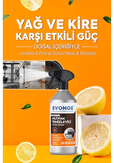 Clean Ultra Güçlü Mutfak Yüzey Temizleyici Ve Yağ Sökücü Limon Kokulu Sprey 750 Ml Tekli