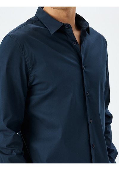 Koton Yarım İtalyan Yaka Pamuklu Uzun Kollu Slim Fit Gömlek Lacivert 5sam60055hw Lacivert Koton Yarım İtalyan Yaka Pamuklu Uzun Kollu Slim Fit Gömlek Lacivert 5sam60055hw Lacivert