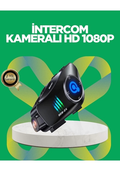 Q28 Bluetooth Kask Kulaklık 1080p Kamera Su Geçirmez Motosiklet Interkom