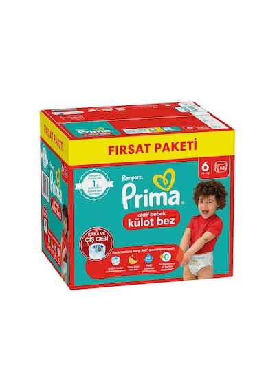Prima Külot Bebek Bezi 6 Numara XL Fırsat Paketi 52 Adet