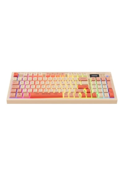 Everest Kb-85 Sılent Pro Kablosuz Bej-pembe-turuncu Sessiz Rgb Wireless 2.4ghz Q Oyuncu Klavyesi