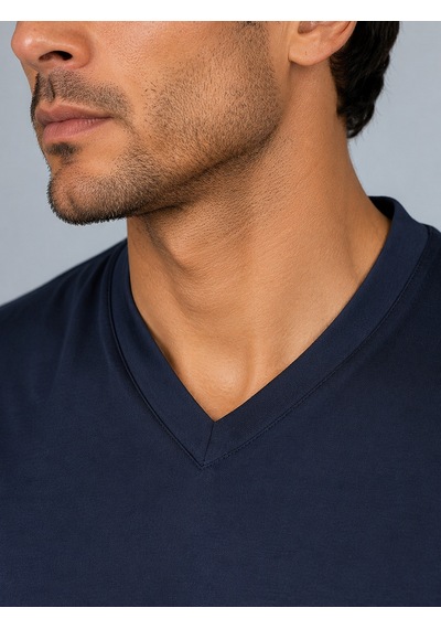 Bisse Lacivert V Yaka Basic T-shirt Ts26y26101 D39