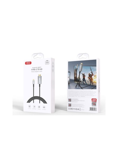 Xo Gb019 Type-c To Hdmı 4k Görüntü Aktarım Kablosu - 1.8 Metre Metal Kasa