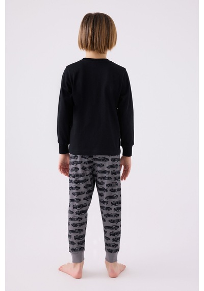 Rolypoly Erkek Çocuk Siyah Pijama Takımı Rp3439-c-v2