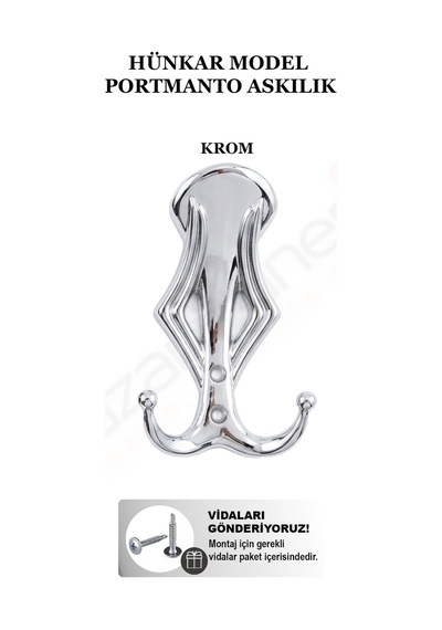 Hünkar Premium Portmanto Ve Vestiyer Askısı - Vida Hediye 3 Renk Seçeneği Krom