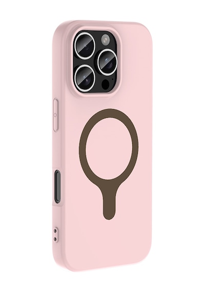 Maks Technology iPhone Uyumlu 16 Pro Kılıf M-safe Şarj Özellikli Mkst Aris Silikon Kapak - Açık Pembe