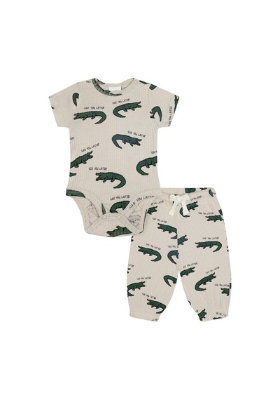 Antebies Organik Gots Sertifikalı,yeşil,timsah, Çıtçıtlı, Bağcıklı Kısa Kollu Erkek Bebek Body Eşofman Takımı Antebies Organik Gots Sertifikalı,yeşil,timsah, Çıtçıtlı, Bağcıklı Kısa Kollu Erkek Bebek Body Eşofman Takımı