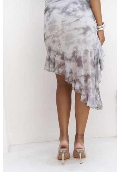 Mai Collection Mai Studios Co. Stracnaha Drape Detaylı Gri Straplez Elbise Gri