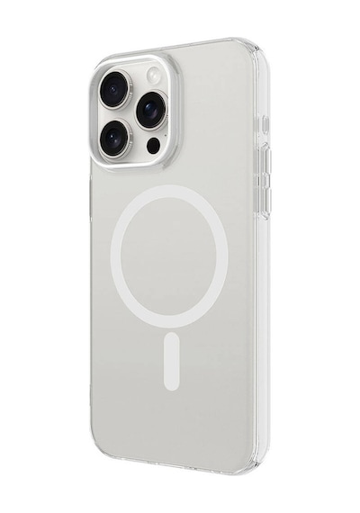 Apple Uyumlu iPhone 15 Pro Kılıf Zore Magsafe Şarj Özellikli Buzlu Transparan C-pro Sert Kapak