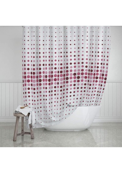 Zethome Evdy Banyo Duş Perdesi 4961 Tek Kanat Pembe 1X180X200 Pembe