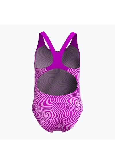 Speedo Dijital Allover Sıçrama Önleyici Diva Kız Çocuk Mayosu Mor Mor