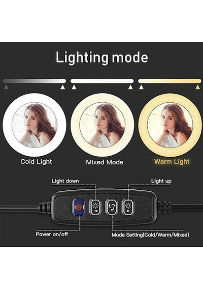 Bluetooth Kumandalı 10 Inç Ring Light Youtuber Selfie Işığı 2.1 M